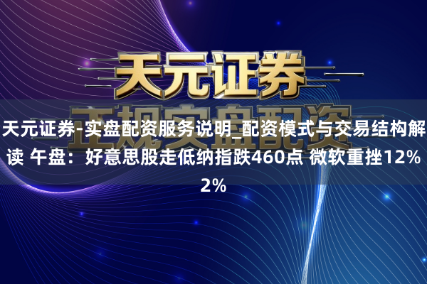 天元证券-实盘配资服务说明_配资模式与交易结构解读 午盘：好意思股走低纳指跌460点 微软重挫12%