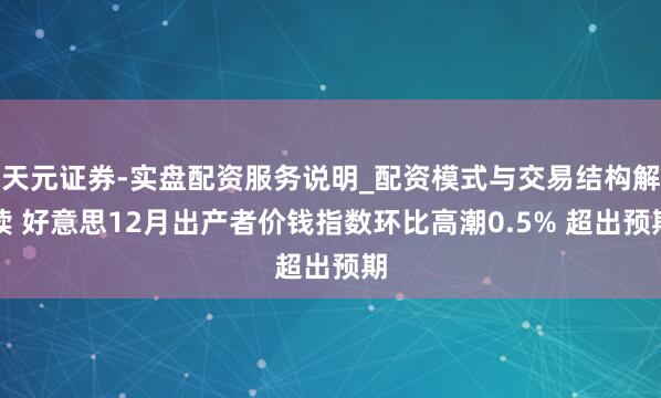 天元证券-实盘配资服务说明_配资模式与交易结构解读 好意思12月出产者价钱指数环比高潮0.5% 超出预期